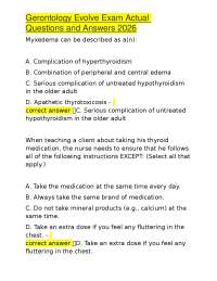 Gerontology Evolve Exam Actual Questions and Answers 2026
