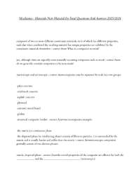 Mechanics - Materials New Material for Final Questions And Answers 2025/2026