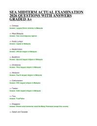 SEA MIDTERM ACTUAL EXAMINATION 2026 QUESTIONS WITH ANSWERS GRADED A+