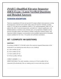 (NAEC) Qualified Elevator Inspector (QEI) Exam: Latest Questions and Detailed Answers