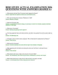RISE STUDY ACTUAL EXAMINATION 2026 QUESTIONS WITH ANSWERS GRADED A+