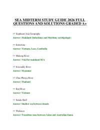 SEA MIDTERM STUDY GUIDE 2026 FULL QUESTIONS AND SOLUTIONS GRADED A+