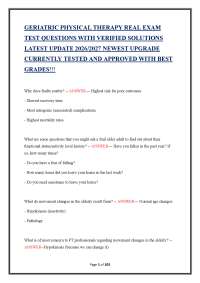 Geriatric Physical Therapy Exam Study Guide 2026/2027