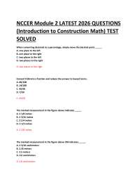 NCCER Module 2 LATEST 2026 QUESTIONS (Introduction to Construction Math) TEST SOLVED