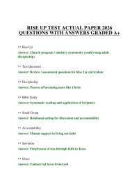 RISE UP TEST ACTUAL PAPER 2026 QUESTIONS WITH ANSWERS GRADED A+