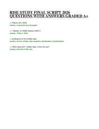 RISE STUDY FINAL SCRIPT 2026 QUESTIONS WITH ANSWERS GRADED A+