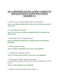 SEA MIDTERM STUDY GUIDE COMPLETE 2026 QUESTIONS WITH SOLUTIONS GRADED A+