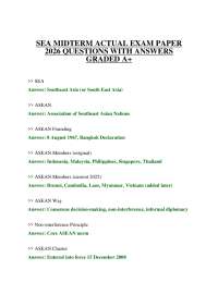 SEA MIDTERM ACTUAL EXAM PAPER 2026 QUESTIONS WITH ANSWERS GRADED A+
