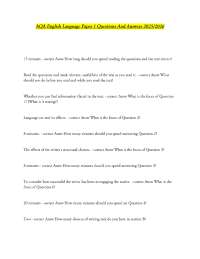 AQA English Language Paper 1 Questions And Answers 2025/2026