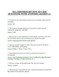 SEA MIDTERM REVIEW SET 2026 QUESTIONS WITH ANSWERS GRADED A