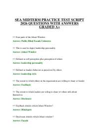 SEA MIDTERM PRACTICE TEST SCRIPT 2026 QUESTIONS WITH ANSWERS GRADED A+