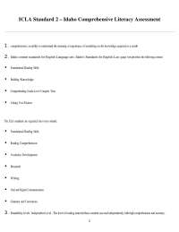 ICLA Standard 2 – Idaho Comprehensive Literacy Assessment