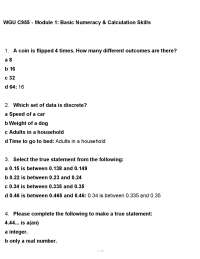 WGU C955 Module 1 Exam (2026 / 2027) | Basic Numeracy | WGU (PDF)