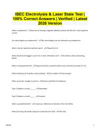IBEC Electrolysis & Laser State Test Q&A 100% Correct | Verified Latest 2026/2027 Version