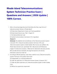 Rhode Island Telecommunications System Technician Practice Exam | Questions and Answers |