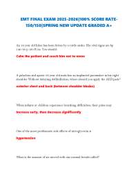 EMT FINAL EXAM 2025-2026|100% SCORE RATE-150/150|SPRING NEW UPDATE GRADED A+