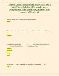 Indiana Cosmetology State Board Law Exam |2026/2027 Edition | Comprehensive Preparation