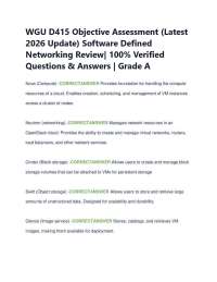 WGU D415 Objective Assessment (Latest 2026 Update) Software Defined Networking Review| 1