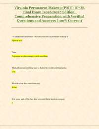 Virginia Permanent Makeup (PMU) DPOR Final Exam |2026/2027 Edition | Comprehensive Prep