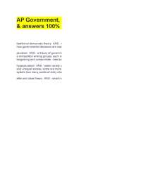 AP Government, Unit 1 Vocab questions & answers 100% correct. traditional democratic theo