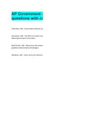 AP Government questions with correct answers