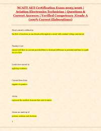 NCATT AET Certification Exam 2025/2026 | Aviation Electronics Technician | Q&A