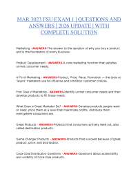 MAR 3023 FSU EXAM 1 – COMPLETE QUESTIONS & VERIFIED SOLUTIONS | 2026 UPDATED EDITION | FUL