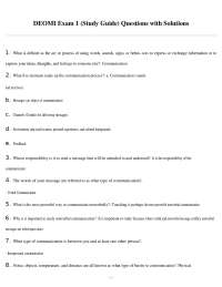 DEOMI Exam 1 (Study Guide) Questions with Solutions