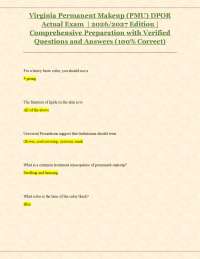 Virginia Permanent Makeup (PMU) DPOR Actual Exam | 2026/2027 Edition | Comprehensive