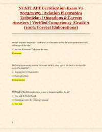 NCATT AET Certification Exam V2 2025/2026 | Aviation Electronics Technician | Q&A