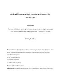 100 Retail Management Exam Questions with Answers PDF | Updated 2026