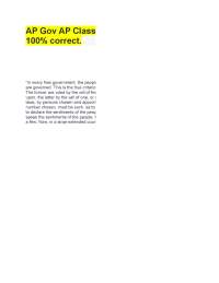 AP Gov AP Classroom Unit 1 MCQ rated 100% correct. "In every free government, the people