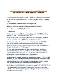 NEWEST 2026 C165 INTEGRATED PHYSICAL SCIENCES PRE-ASSESSMENT EXAM WITH COMPLETE SOLUTIONS