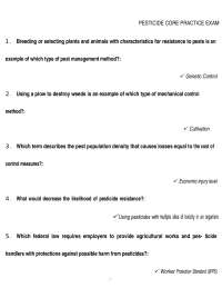 2026 REVISED PESTICIDE CORE PRACTICE EXAM-ACTUAL SCENARIOS AND RATIONALES
