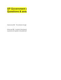 AP Government and Politics Unit 1 Questions & answers 100% correct.