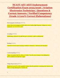 NCATT AET AEIT Endorsement Certification Exam 2025/2026 | Aviation Electronics Tech