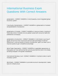 International Business Exam Questions With Correct Answers.
