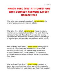 AMEDD BOLC 2026- PT.1 QUESTIONS WITH CORRECT ANSWERS LATEST UPDATE 2026