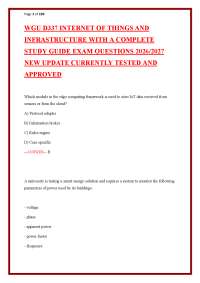 WGU D337 INTERNET OF THINGS AND INFRASTRUCTURE WITH A COMPLETE STUDY GUIDE EXAM QUESTIONS