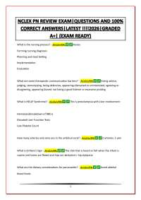 NCLEX PN PREVIEW EXAM|QUESTIONS AND 100% CORRECT ANSWERS|LATEST UPDATE!!!!!!
