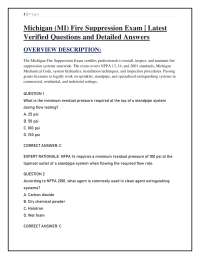 Michigan (MI) Fire Suppression Exam 2026 | Latest Verified Questions and Detailed Answers