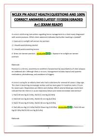 NCLEX PN ADUKT HEALTH|QUESTIONS AND 100% CORRECT ANSWERS|LATEST UPDATE!!!!!!