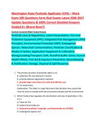 Washington State Pesticide Applicator (CPA) – Mock Exam 100 Questions Form Real Exams Lat