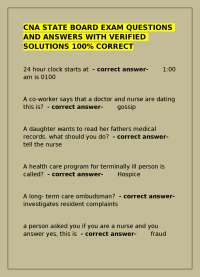 CNA State Board Exam 2026 | 100% Correct Questions & Verified Solutions