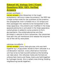 Edexcel IAL biology Unit 2 Exam Questions With 100% Verified Answers