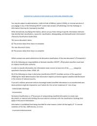 DERIVATIVE CLASSIFICATION EXAM QUESTIONS AND ANSWERS 2026