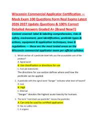 Wisconsin Commercial Applicator Certification — Mock Exam 100 Questions Form Real Exams La