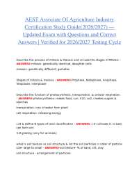 AEST ASSOCIATE OF AGRICULTURE INDUSTRY CERTIFICATION STUDY GUIDE 2026/2027 | UPDATED EXAM