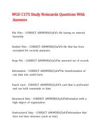WGU C175 Study Notecards Questions With Answers