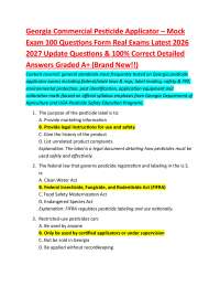 Georgia Commercial Pesticide Applicator – Mock Exam 100 Questions Form Real Exams Latest